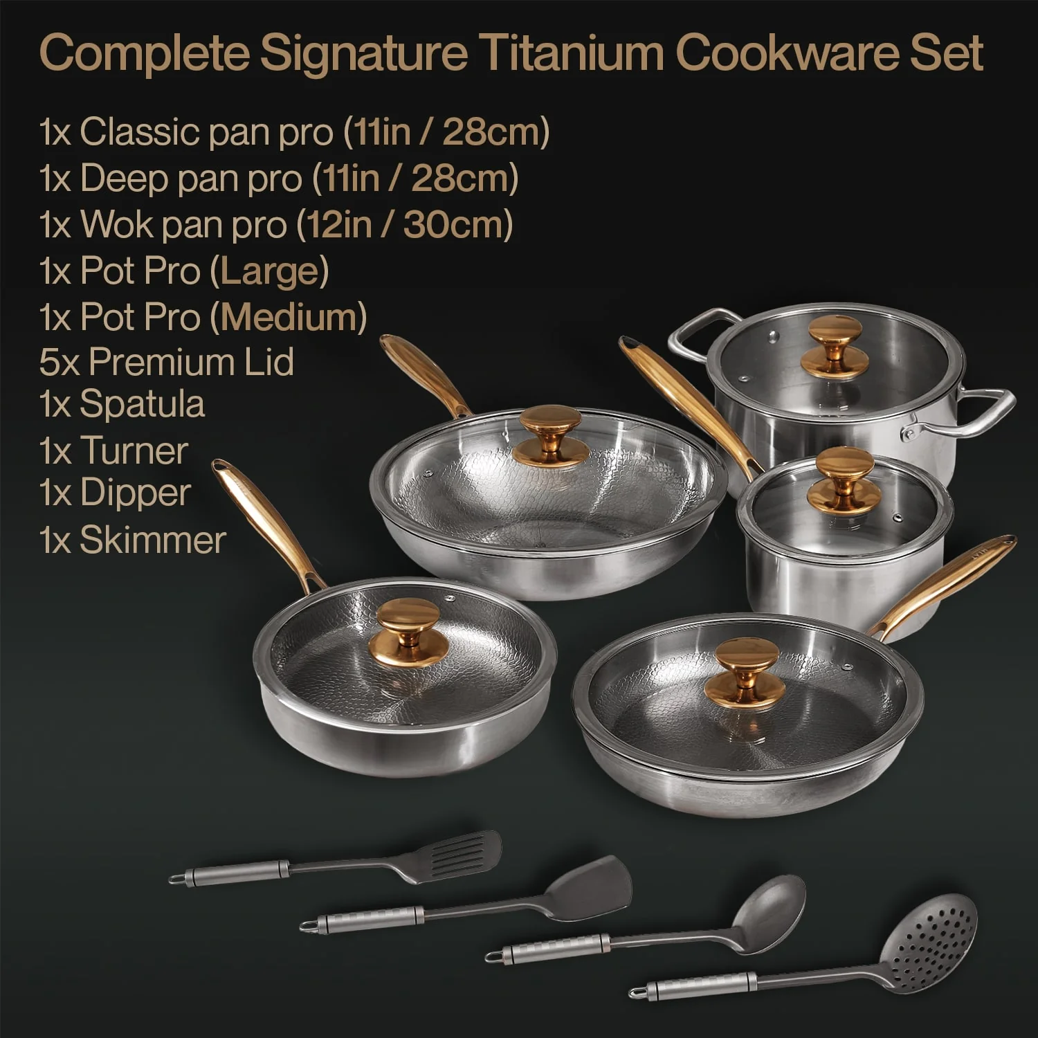 Complete Signature Titanium Cookware Set (14 Piece) - Image 2