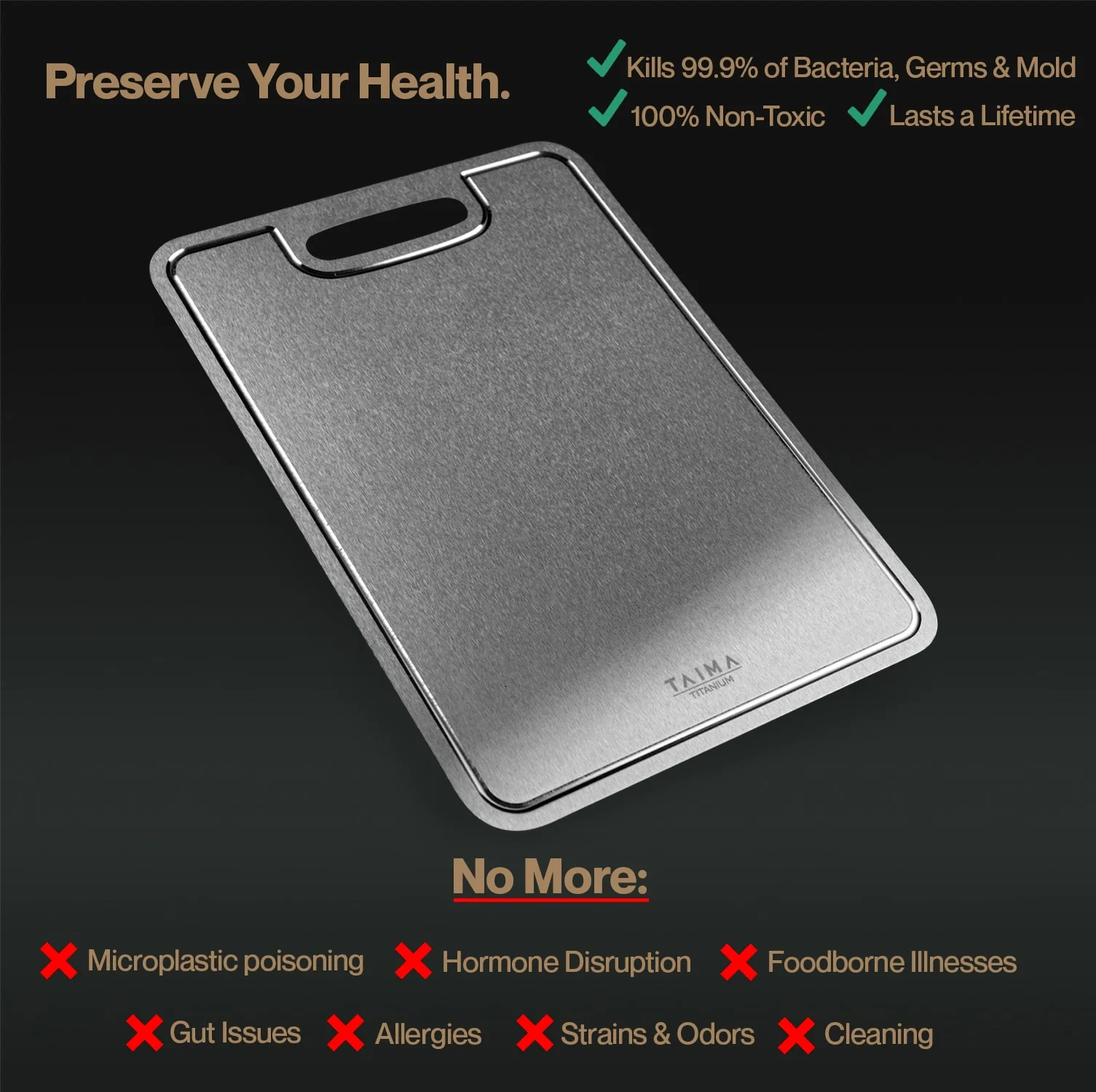 Complete Titanium Cutting Board Prep Set (3 Piece) - Image 2